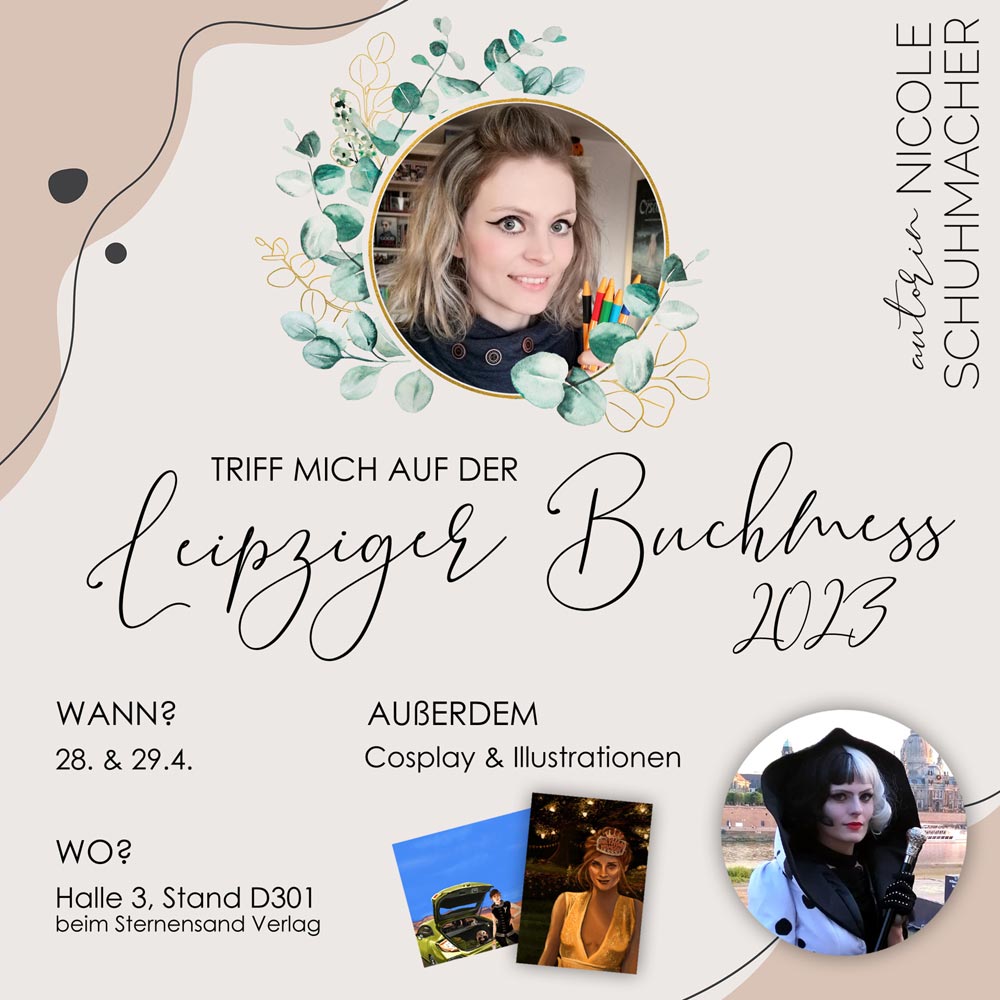 Nicole Schuhmacher - Autorin beim Sternensand Verlag - Blog - Termine Leipziger Buchmesse 2023